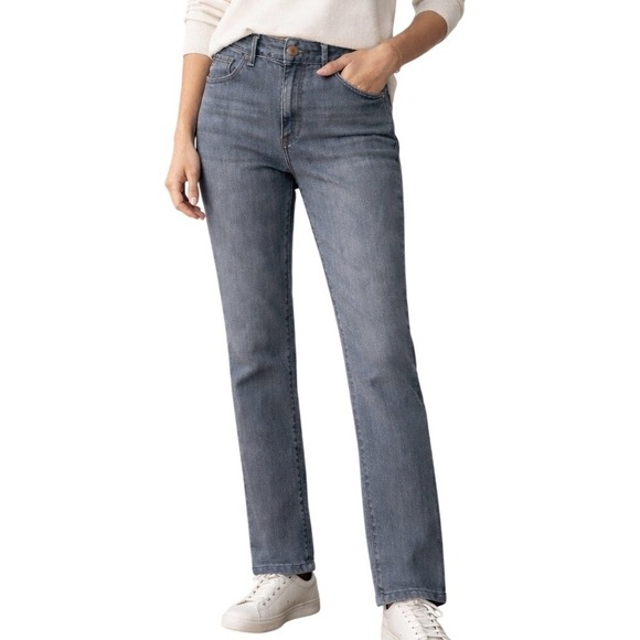 J. Jill Denim - J. Jill Womens Denim High Rise Straight Leg Jeans 4 Gray Stretch Modern Classic